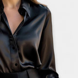 Blusa de Satén con Cuello