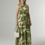 Constanza | Vestido Midi con Cuello Halter Fruncido