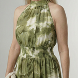 Constanza | Vestido Midi con Cuello Halter Fruncido