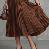 Rocío | Vestido midi con cintura plisada y rayas