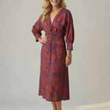 Soledad | Vestido Midi Envueltos Natural
