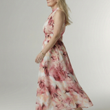 Constanza | Vestido Midi con Cuello Halter Fruncido