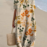 Vestido Casual Flowy con Estampado Floral Vintage para Mujeres