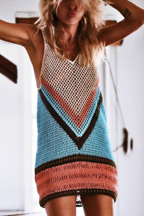 Vestido de playa boho calado para mujer