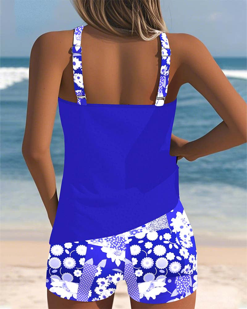 Tankini con short floral para mujer