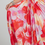 Mercedes | Vestido Midi con Cuerpo Plisado de Un Hombro