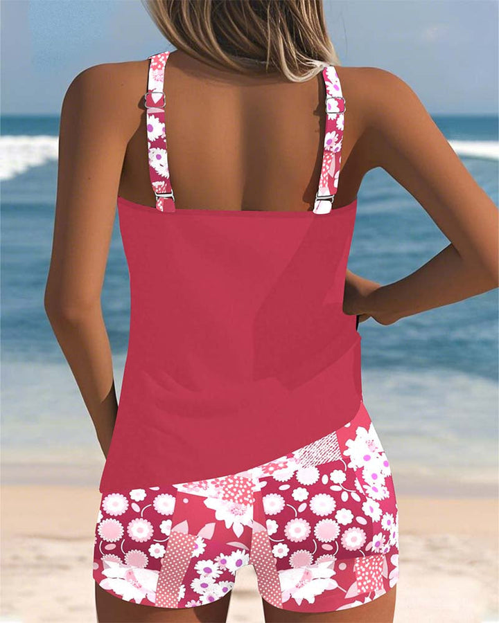 Tankini con short floral para mujer