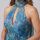 Isabel | Vestido Maxi Sin Mangas con Cuello Halter y Abertura
