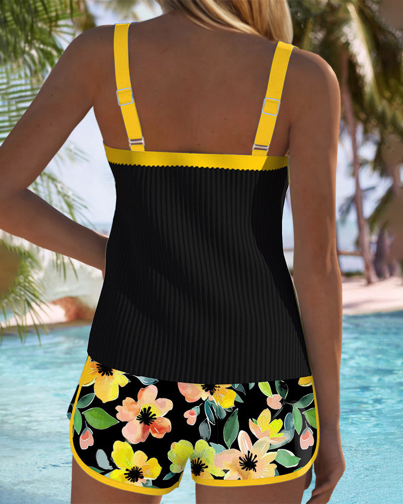 Tankini con short tropical para mujer