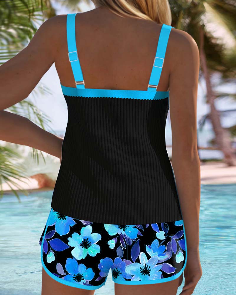 Tankini con short tropical para mujer