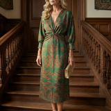 Soledad | Vestido Midi Envueltos Natural