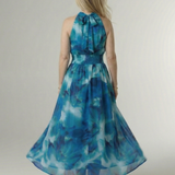 Constanza | Vestido Midi con Cuello Halter Fruncido