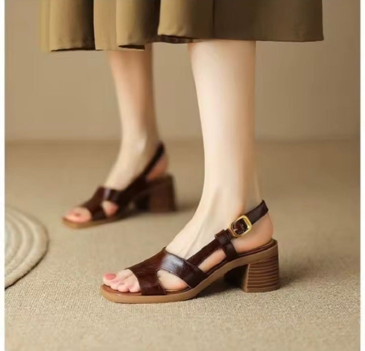 Sandalia de tacón slingback para mujer