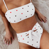 Conjunto de Bikini Romantiline Rosa con Estampado de Corazones