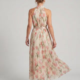 Esperanza | Vestido Midi Floral con Cuello Halter