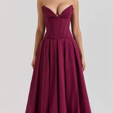 Vestido Largo Estampado Elegante de Cintura Alta