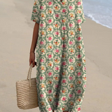 Vestido Vintage Floral Flowy Casual para Mujeres