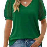 LUCIA™ - Top con escote en V y mangas semitransparentes