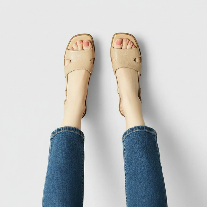 Sandalia de tacón slingback para mujer