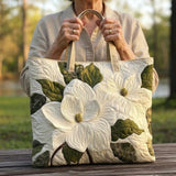 Bolsa Artisanal Acolchada - Lirios Blancos Elegantes