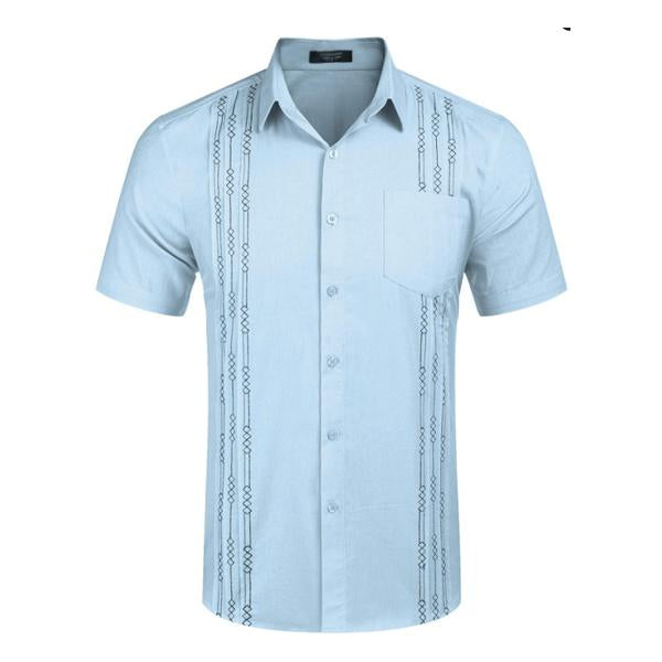 Camisa de manga corta bordada para hombre