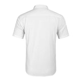 Camisa de lino de manga corta bordada para hombre