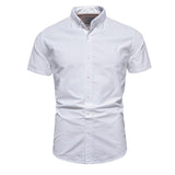 Camisa de manga corta con solapa para hombre en color liso