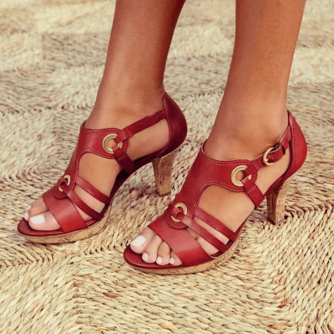 Sandalia de tacón cómoda para mujer