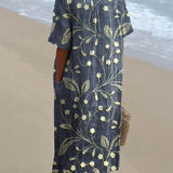 Vestido Casual Flowy con Estampado Floral Vintage para Mujeres